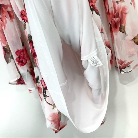 Show Me Your Mumu Roses Floral Pink Red White Dress Large Bell Sleeves Large - Picture 6 of 15